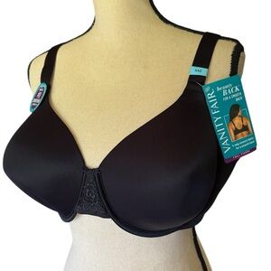 Vanity Fair-NWT size 44C black bra. Full Figure Underwire/ Smoothing back. New!